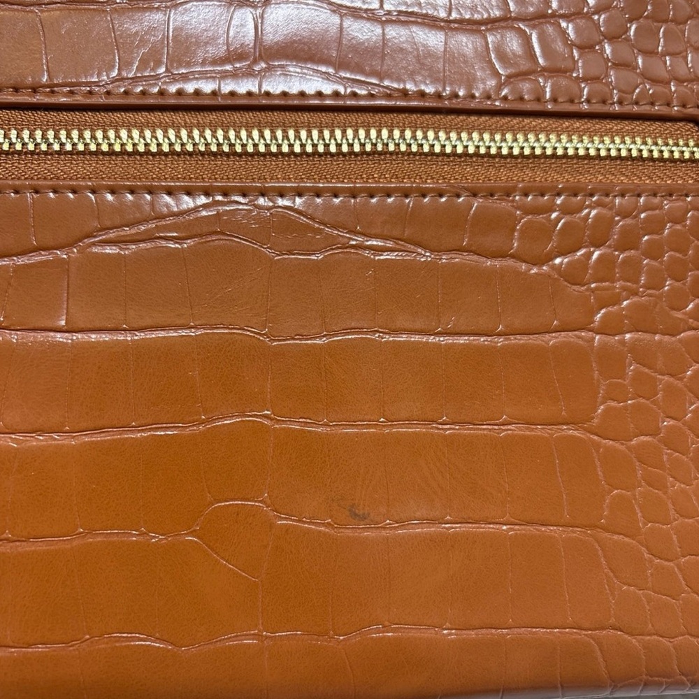CALPAK Brown Faux Croc Travel Wallet - Picture 5 of 7